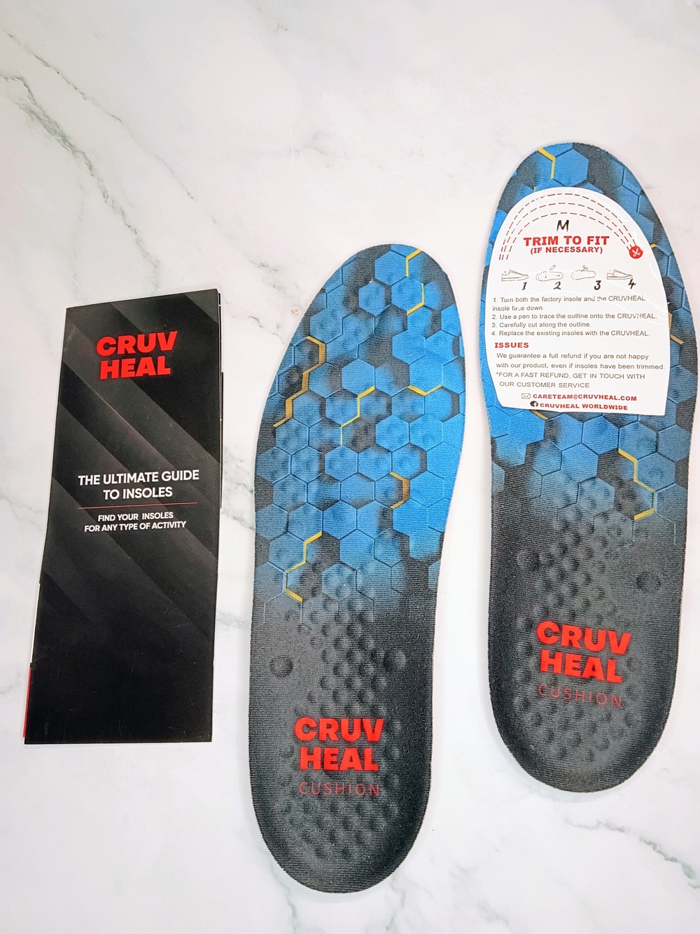 Cruv Heal Professional Strong Support Orthotic Insoles Adult Med feet active.
